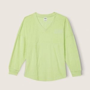 NWT PINK Varsity Beach Terry V Neck